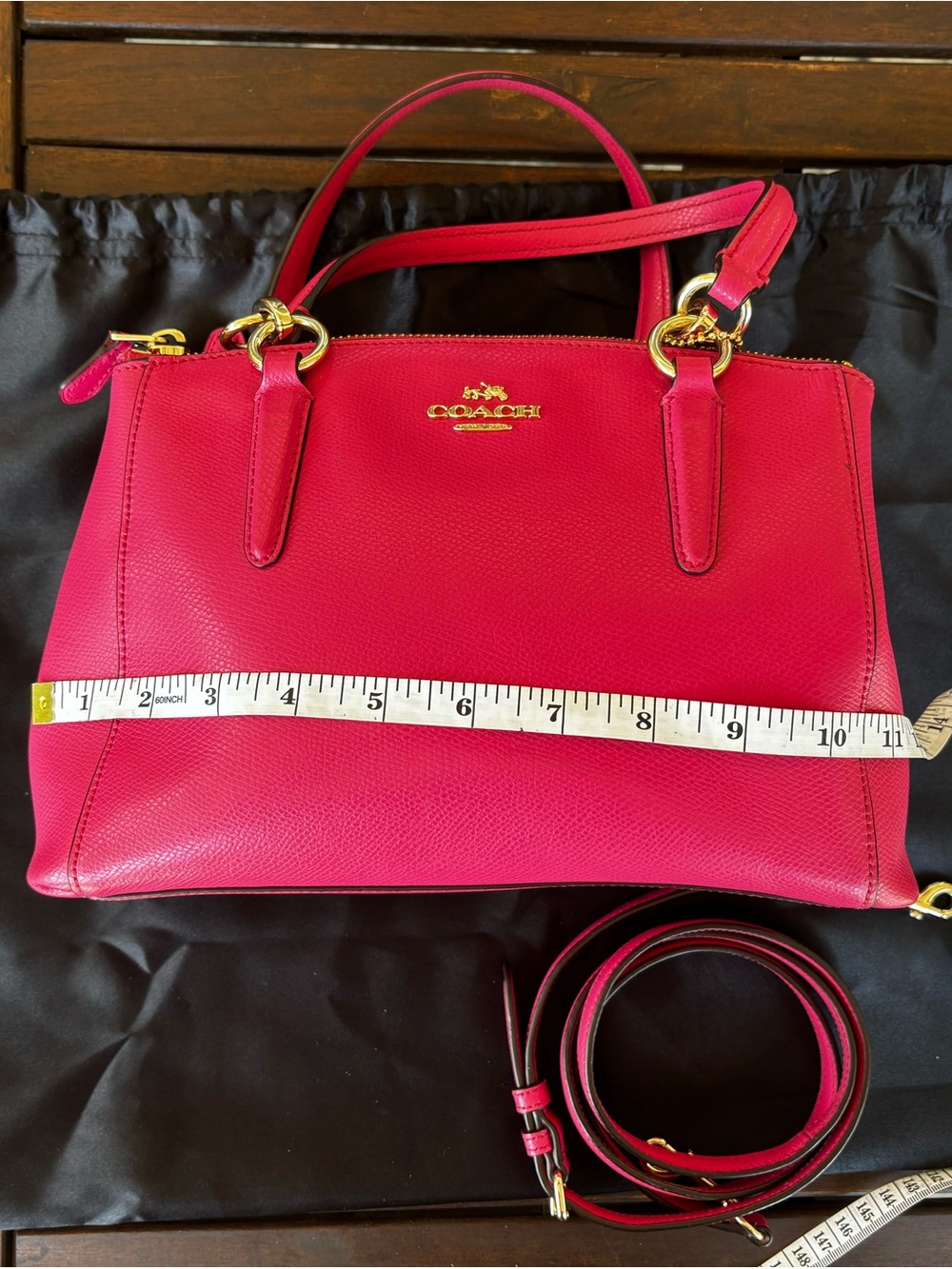 Coach Mini Brooke Carryall Pink Pebbled Leather Crossbody Satchel F57521 - Picture 8 of 10